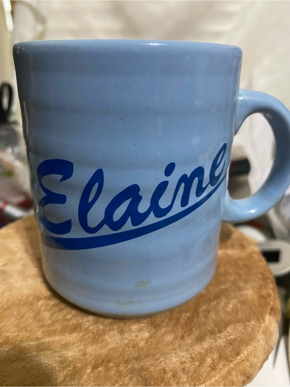 Blue Elaine Ceramic Coffee Mug. Made In England. 3.75"